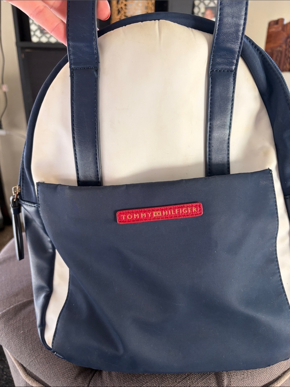 Tommy Hilfiger Navy, Cream & Red Mini Backpack